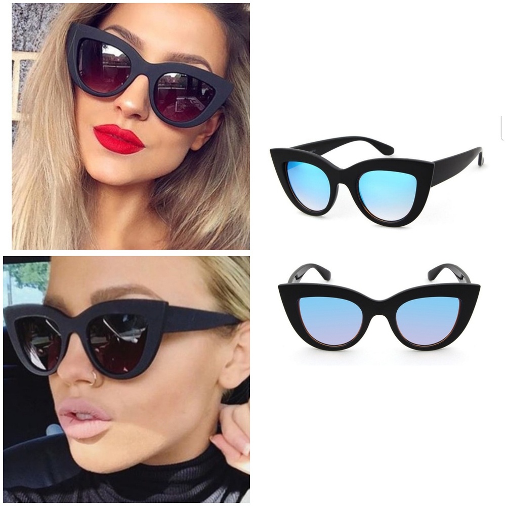 Cat eye mirror / black sunglasses